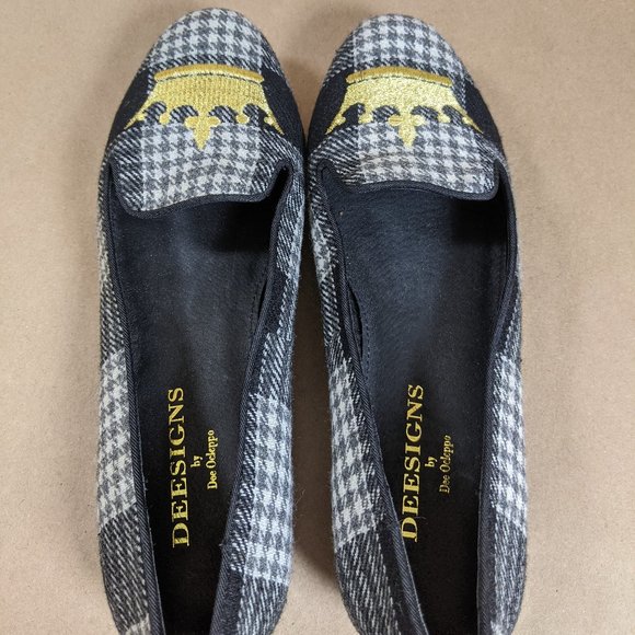 Deesigns by Dee Ocleppo Black & Grey Houndstooth Women's Loafer Flats 8M - Picture 7 of 16
